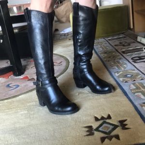 Geste Proposition, high leather boots, black